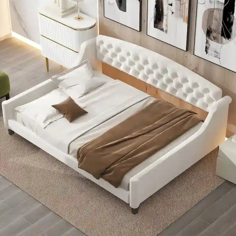 Modern Luxury Tufted Button Daybed, Full