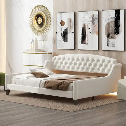 Modern Luxury Tufted Button Daybed, Full