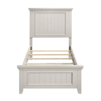 Off White Finish Wooden Panel Bed 1pc