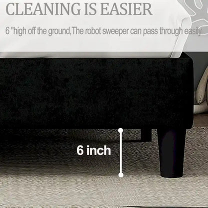 King Bed Frame with Headboard,Sturdy Platform Bed with Wooden Slats Support,No Box Spring,Mattress Foundation,Easy Assembly