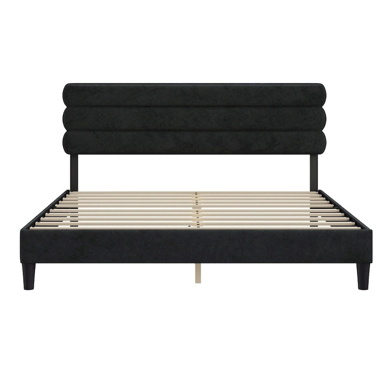 King Bed Frame with Headboard,Sturdy Platform Bed with Wooden Slats Support,No Box Spring,Mattress Foundation,Easy Assembly