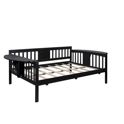 Full Wood Daybed with Small Table & Wood Slat Support, No Box Spring Needed