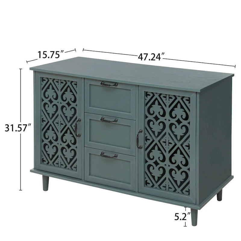 2 Door 3 Drawer Cabinet American Furniture Suitable for Bedroom - N/A