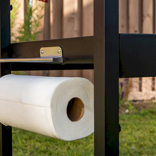 Nexgrill Outdoor Stainless Steel BBQ Preparation Cart w/ Double Shelf