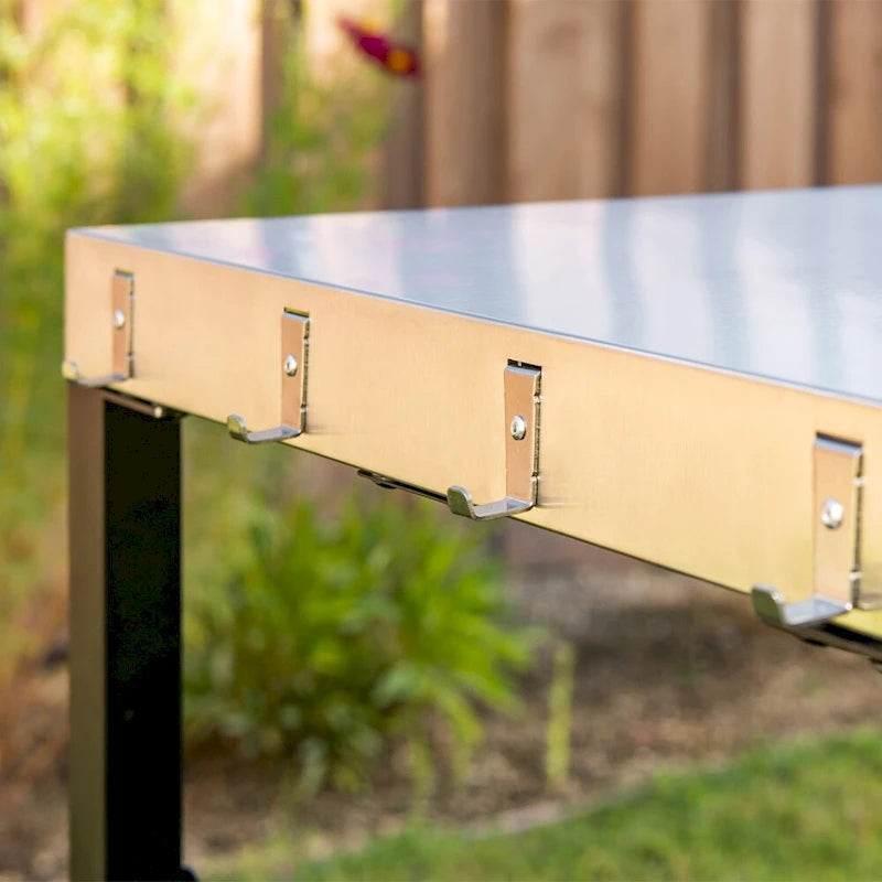 Nexgrill Outdoor Stainless Steel BBQ Preparation Cart w/ Double Shelf