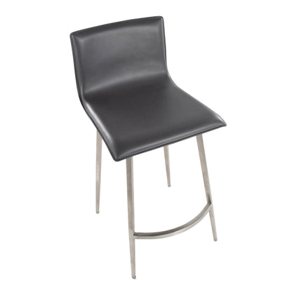 Porch & Den Mara Upholstered 26 Fixed-Height Counter Stool with Swivel (Set of 2)