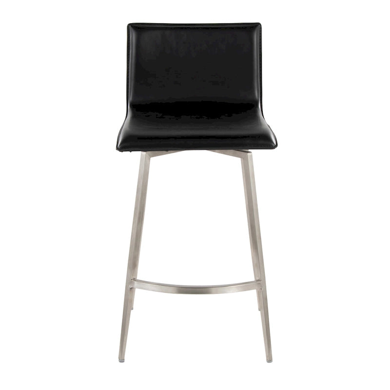 Porch & Den Mara Upholstered 26 Fixed-Height Counter Stool with Swivel (Set of 2)