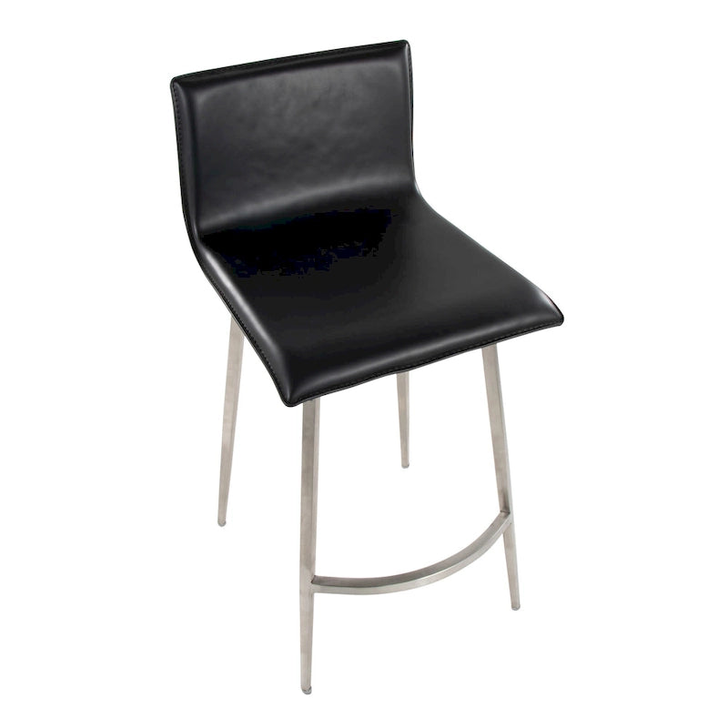 Porch & Den Mara Upholstered 26 Fixed-Height Counter Stool with Swivel (Set of 2)