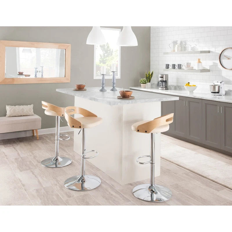 Carson Carrington Sadie Adjustable Bar Stool with Oval Footrest (Set of 3)