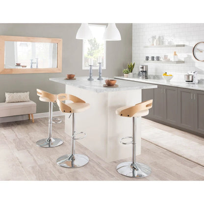 Carson Carrington Sadie Adjustable Bar Stool with Oval Footrest (Set of 3)