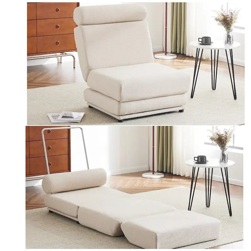 Single Sofa Chair Foldable Bed with Pillow,Portable Sofa Bed,Sofa Chair,Made of Breathable and Wearable Linen