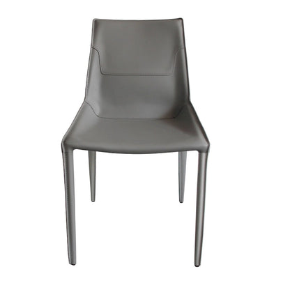 Modrest Halo Modern Light Grey Saddle Leather Dining Chair (Set of 2)