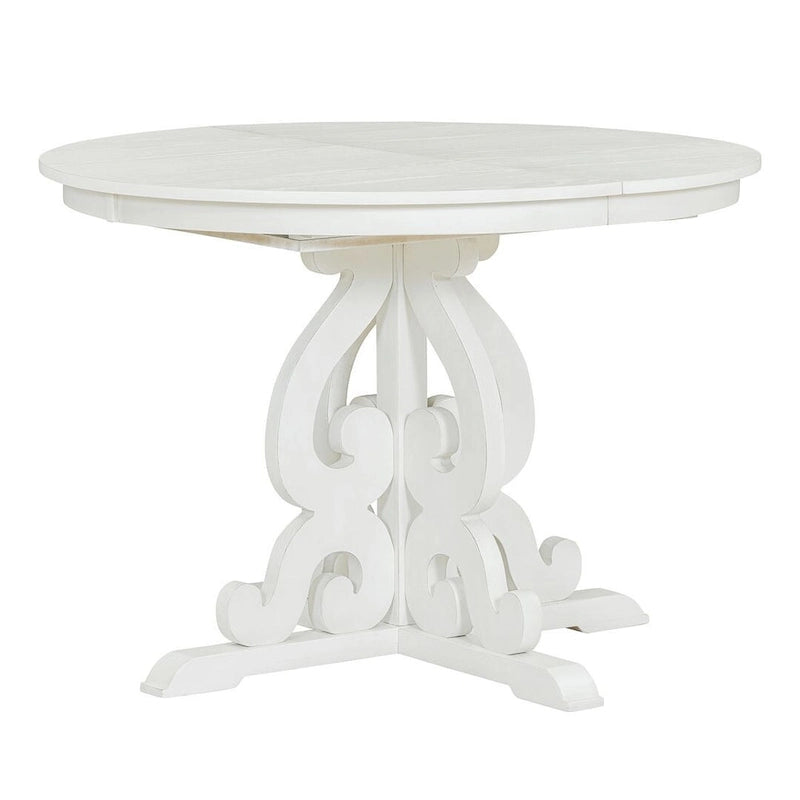 58 Traditional Extendable Dining Table Set with 4 Upholstered Chairs