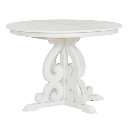 58 Traditional Extendable Dining Table Set with 4 Upholstered Chairs