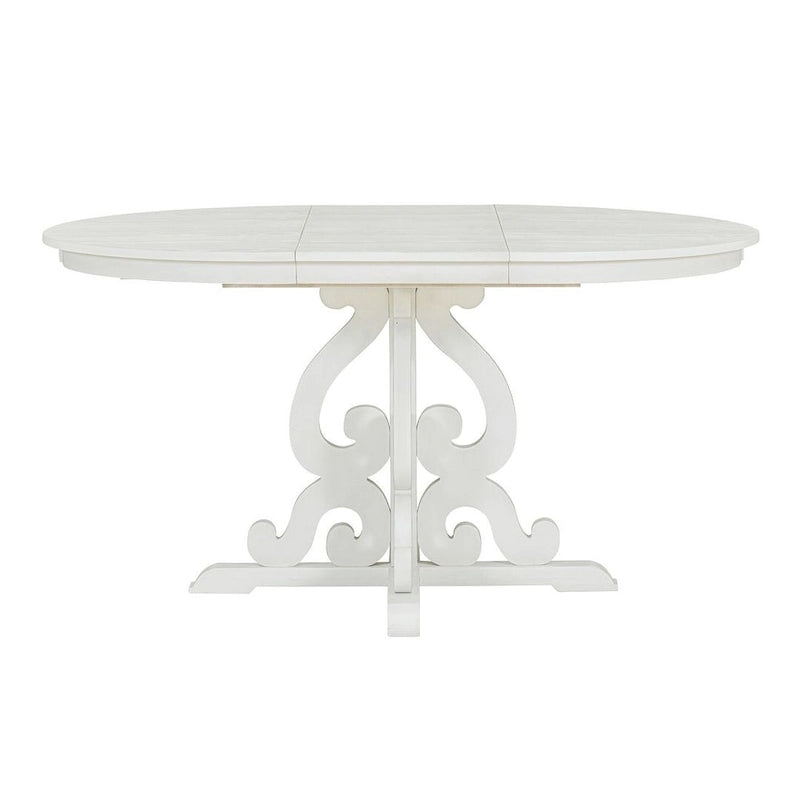 58 Traditional Extendable Dining Table Set with 4 Upholstered Chairs