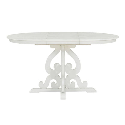 58 Traditional Extendable Dining Table Set with 4 Upholstered Chairs