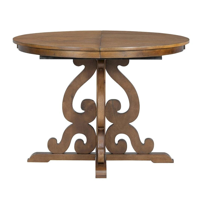 58 Traditional Extendable Dining Table Set with 4 Upholstered Chairs