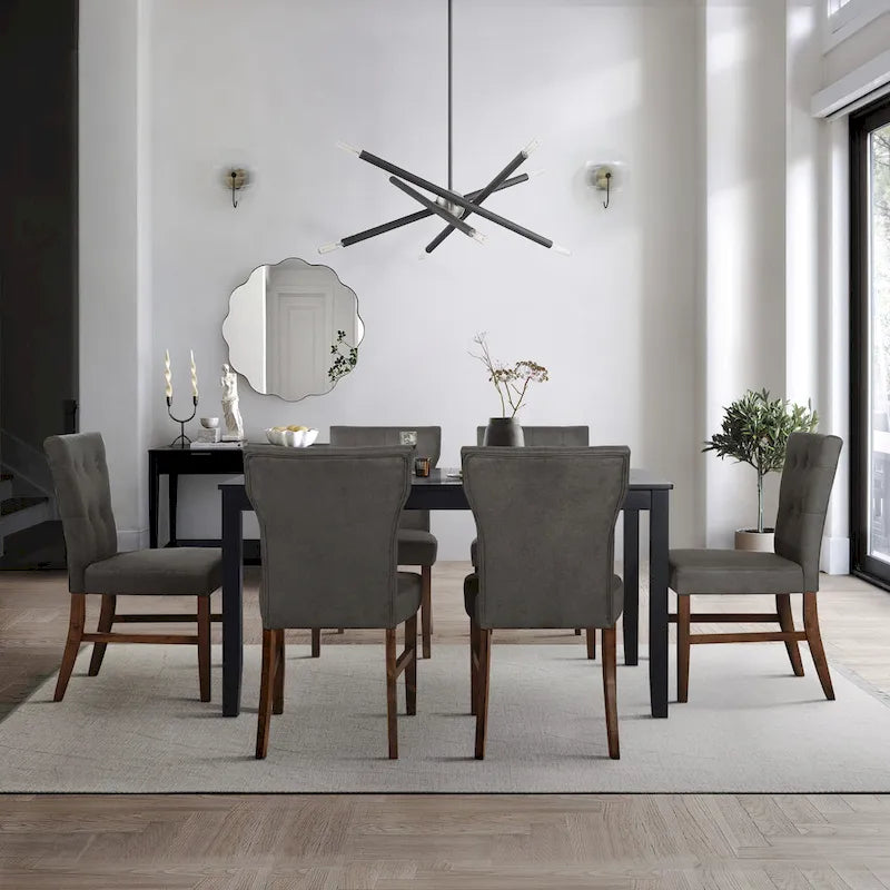 CraftPorch Mid-Century Modern 7-Piece Wooden Dining Chair