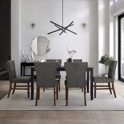 CraftPorch Mid-Century Modern 7-Piece Wooden Dining Chair