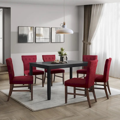 CraftPorch Mid-Century Modern 7-Piece Wooden Dining Chair