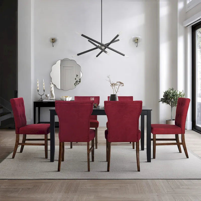 CraftPorch Mid-Century Modern 7-Piece Wooden Dining Chair