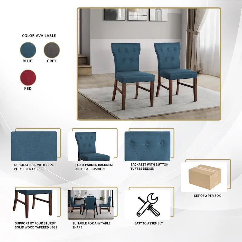 CraftPorch Mid-Century Modern 7-Piece Wooden Dining Chair