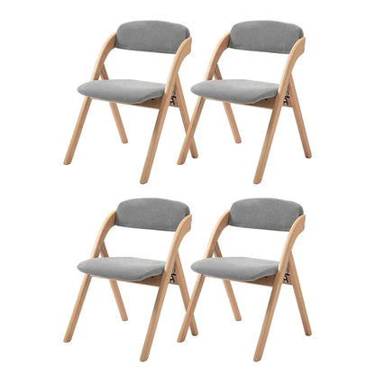 Wooden Stackable Dining Folding Chairs with Padded Seats(Set of 4)