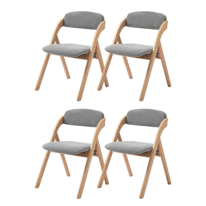 Wooden Stackable Dining Folding Chairs with Padded Seats(Set of 4)