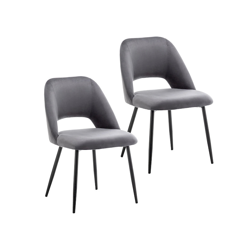 Porthos Home Orde Velvet Dining Chairs with Steel Legs, Set of 2