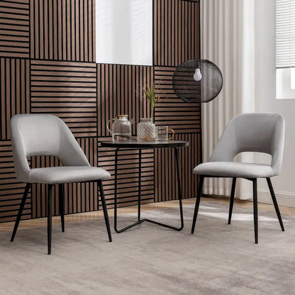 Porthos Home Orde Velvet Dining Chairs with Steel Legs, Set of 2