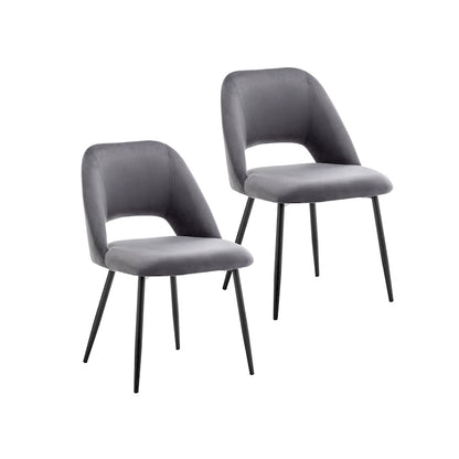 Porthos Home Orde Velvet Dining Chairs with Steel Legs, Set of 2