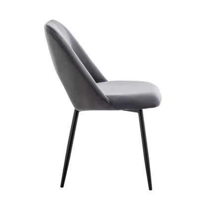 Porthos Home Orde Velvet Dining Chairs with Steel Legs, Set of 2