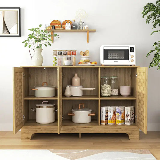 Wood Sideboard Buffet Storage with Adjustable Shelf