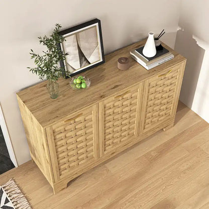 Wood Sideboard Buffet Storage with Adjustable Shelf