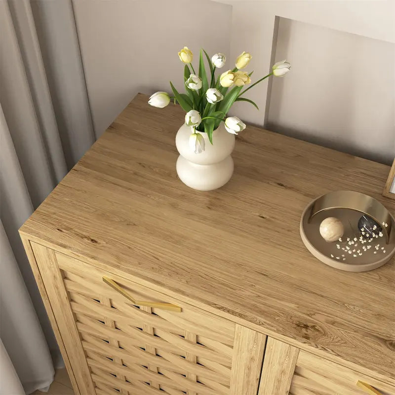 Wood Sideboard Buffet Storage with Adjustable Shelf