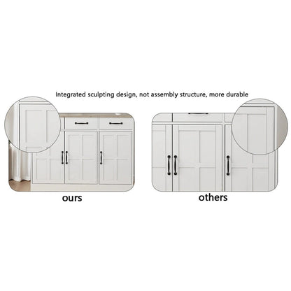 Farmhouse Buffet Cabinet Storage Sideboard with 2 Drawers and 4 Doors