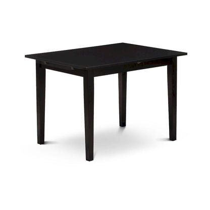 East West Furniture Kitchen Table Set- a Dining Table with Butterfly Leaf and Parson Chairs, Black (Pieces Options)