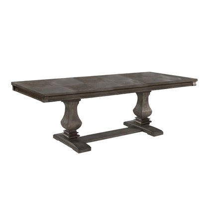 Rectangular Wooden Dining Table with 1 Leaf in Oak