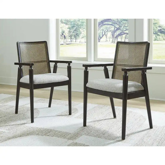 Signature Design by Ashley Galliden Black/Gray Dining Arm Chair - 22.13W x 22.38D x 35.13H
