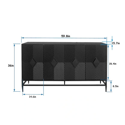 Wood Cabinet with Glass Sliding Doors Display Storage Cabinet