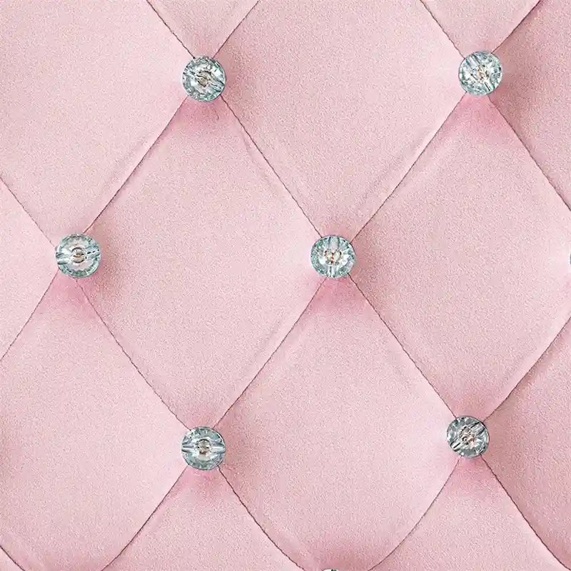 Velvet Adjustable Height Home Office Chair w/ Padded Armrests & Wheel - N/A