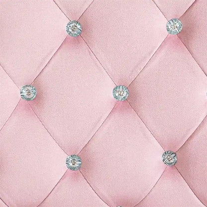 Velvet Adjustable Height Home Office Chair w/ Padded Armrests & Wheel - N/A