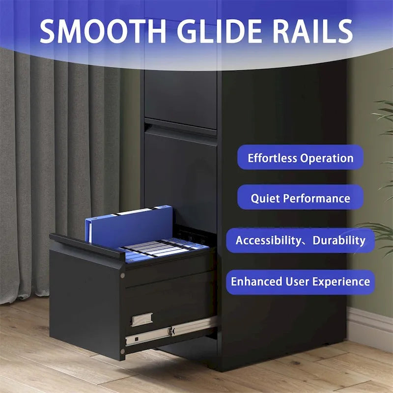 3 Drawer Vertical File Cabinet w/Lock Office Home Steel File Cabinet