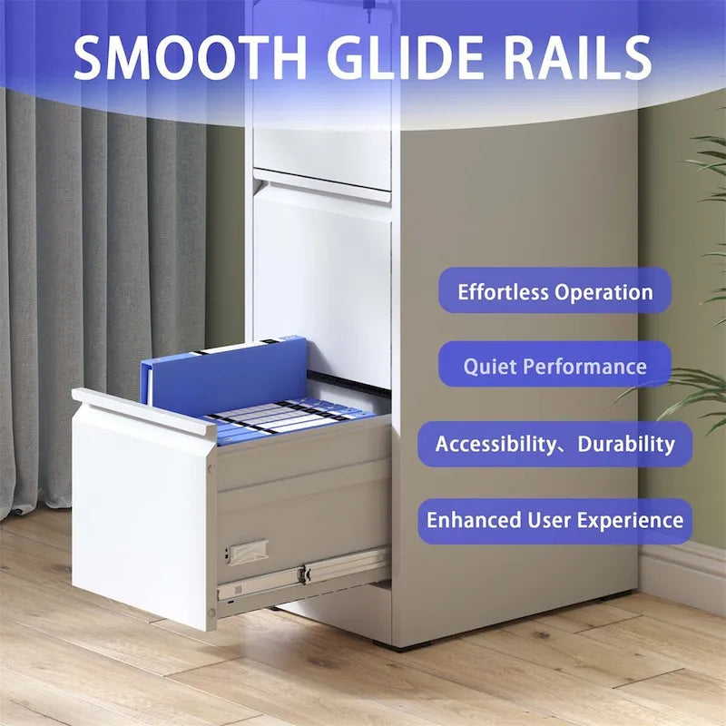 3 Drawer Vertical File Cabinet w/Lock Office Home Steel File Cabinet