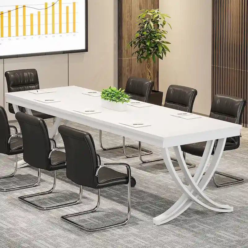 6.5FT Conference Table for 6-8 People , 78 inch Long Rectangular Seminar Table