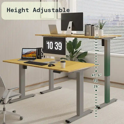 FlexiSpot 100% Bamboo Whole-Piece Desktop Ergonomic Electric Home Office Standing Desk Memory Controller