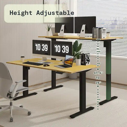 FlexiSpot 100% Bamboo Whole-Piece Desktop Ergonomic Electric Home Office Standing Desk Memory Controller