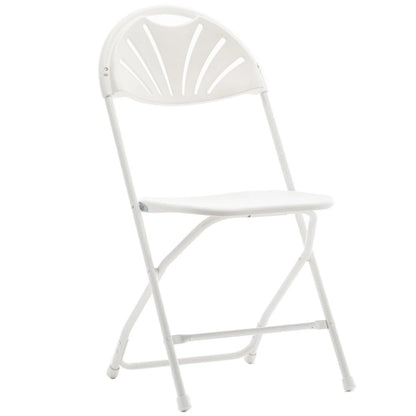 BTEXPERT White Plastic Folding Chair Steel Frame Commercial High Capacity Event Chair Lightweight Wedding Party Set of 2