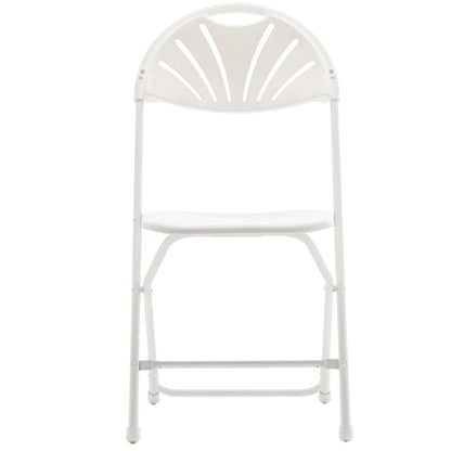 BTEXPERT White Plastic Folding Chair Steel Frame Commercial High Capacity Event Chair Lightweight Wedding Party Set of 2