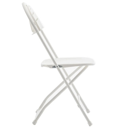 BTEXPERT White Plastic Folding Chair Steel Frame Commercial High Capacity Event Chair Lightweight Wedding Party Set of 2